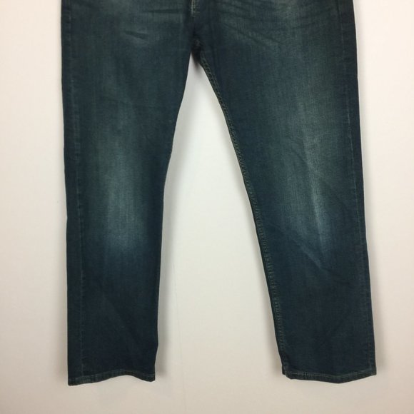 Levis 505 Mens Jeans 36x30 Regular Fit Straight Leg Medium Wash Blue Denim - Picture 4 of 12